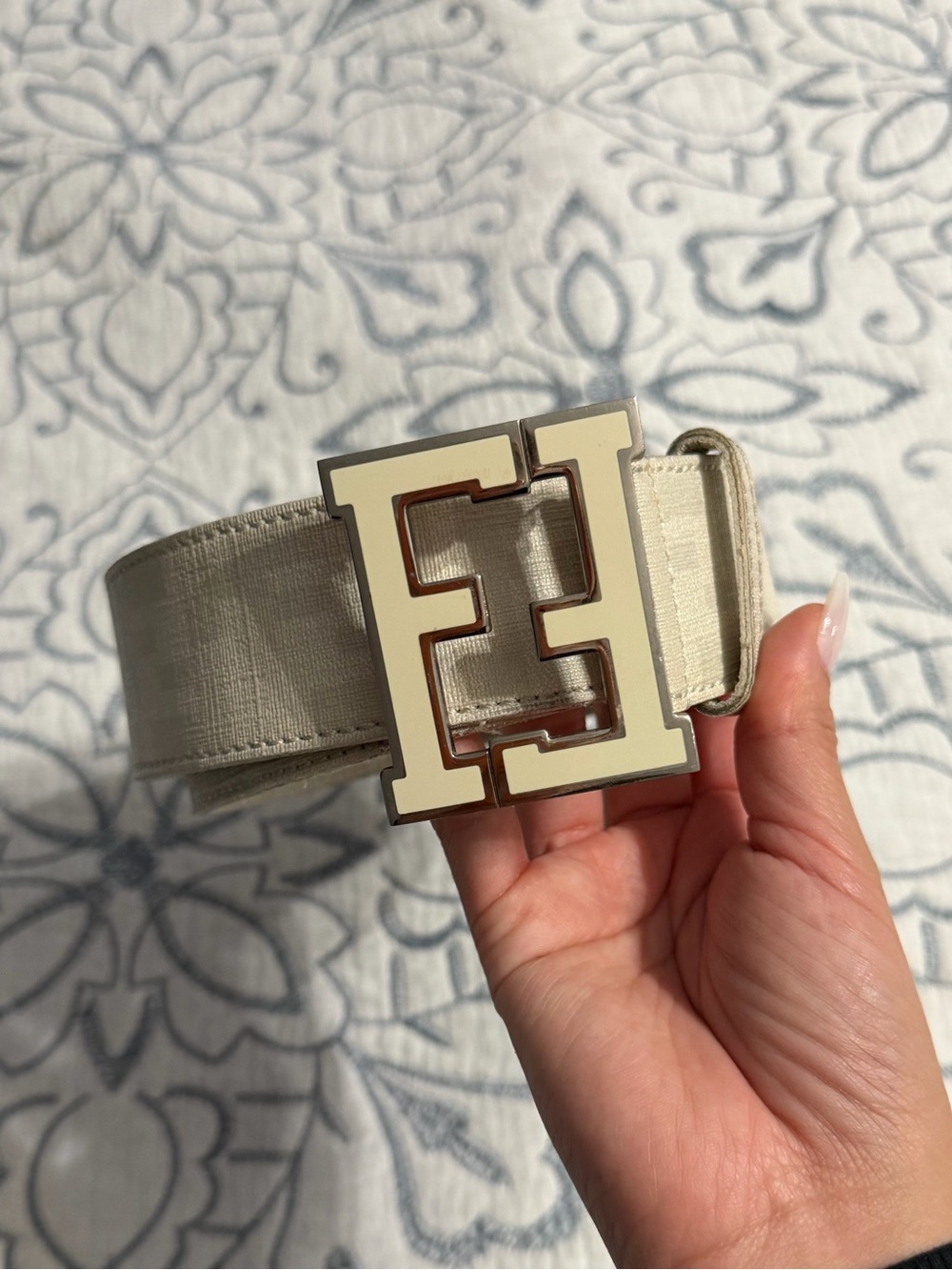 White Fendi Men’s Belt